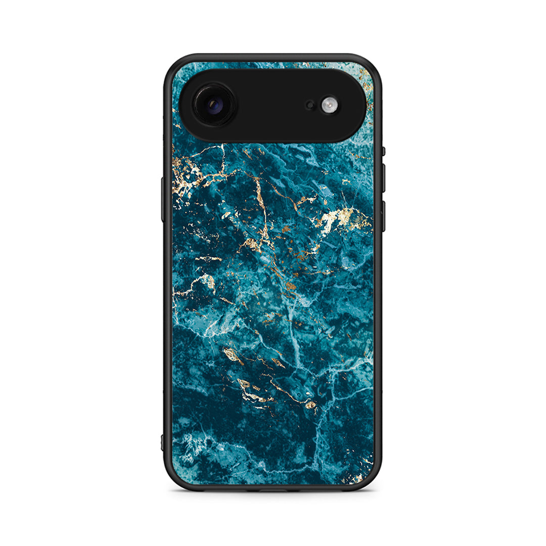 iPhone 17 Air Marble Blue θήκη από τη Smartfits με σχέδιο στο πίσω μέρος και μαύρο περίβλημα | Smartphone case with colorful back and black bezels by Smartfits