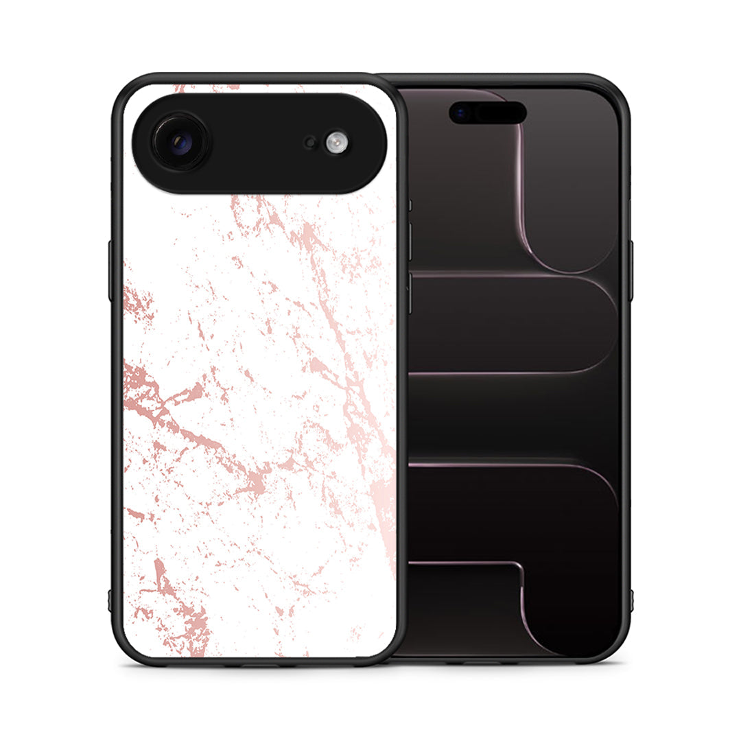 Θήκη iPhone 17 Air Pink Splash Marble από τη Smartfits με σχέδιο στο πίσω μέρος και μαύρο περίβλημα | iPhone 17 Air Pink Splash Marble case with colorful back and black bezels