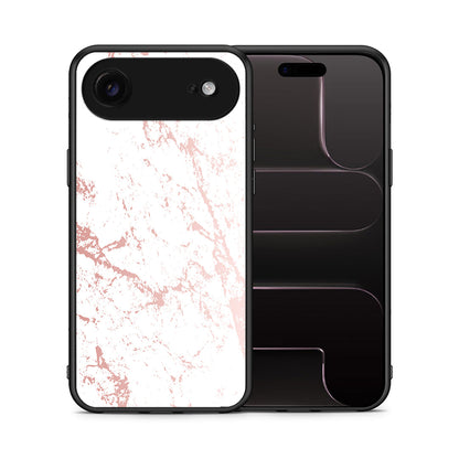 Θήκη iPhone 17 Air Pink Splash Marble από τη Smartfits με σχέδιο στο πίσω μέρος και μαύρο περίβλημα | iPhone 17 Air Pink Splash Marble case with colorful back and black bezels