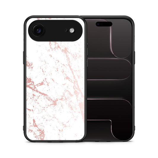 Θήκη iPhone 17 Air Pink Splash Marble από τη Smartfits με σχέδιο στο πίσω μέρος και μαύρο περίβλημα | iPhone 17 Air Pink Splash Marble case with colorful back and black bezels