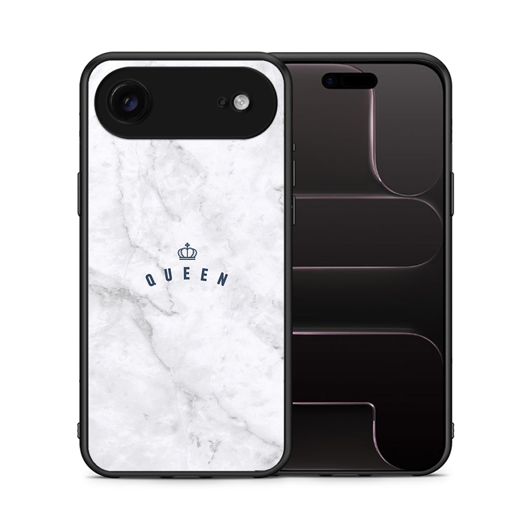 Θήκη iPhone 17 Air Queen Marble από τη Smartfits με σχέδιο στο πίσω μέρος και μαύρο περίβλημα | iPhone 17 Air Queen Marble case with colorful back and black bezels