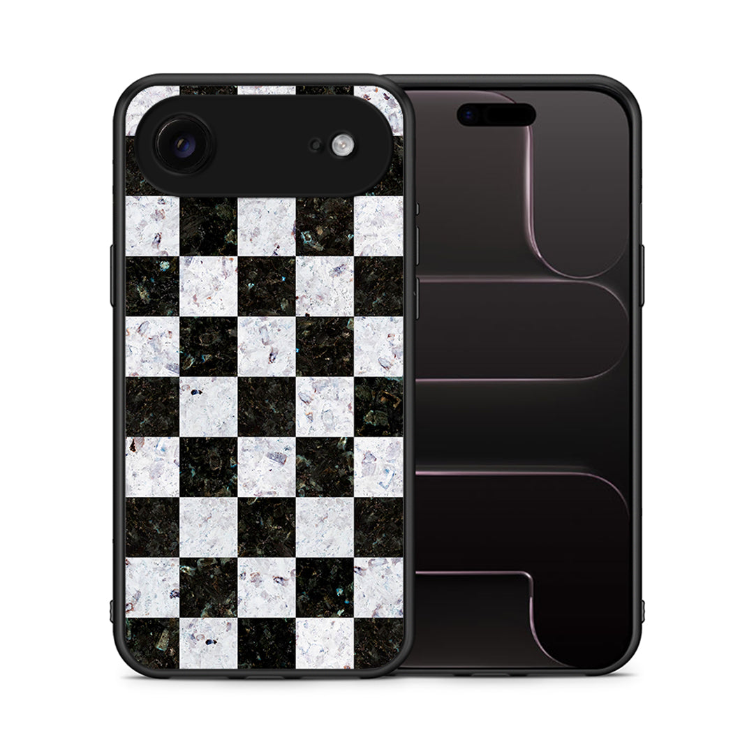 Θήκη iPhone 17 Air Square Geometric Marble από τη Smartfits με σχέδιο στο πίσω μέρος και μαύρο περίβλημα | iPhone 17 Air Square Geometric Marble case with colorful back and black bezels