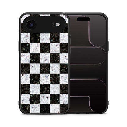 Θήκη iPhone 17 Air Square Geometric Marble από τη Smartfits με σχέδιο στο πίσω μέρος και μαύρο περίβλημα | iPhone 17 Air Square Geometric Marble case with colorful back and black bezels
