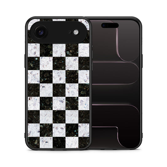 Θήκη iPhone 17 Air Square Geometric Marble από τη Smartfits με σχέδιο στο πίσω μέρος και μαύρο περίβλημα | iPhone 17 Air Square Geometric Marble case with colorful back and black bezels