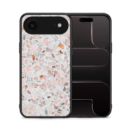 Θήκη iPhone 17 Air Marble Terrazzo από τη Smartfits με σχέδιο στο πίσω μέρος και μαύρο περίβλημα | iPhone 17 Air Marble Terrazzo case with colorful back and black bezels