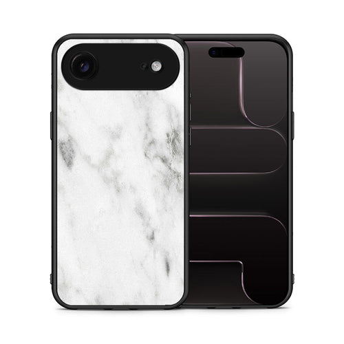 Θήκη iPhone 17 Air White Marble από τη Smartfits με σχέδιο στο πίσω μέρος και μαύρο περίβλημα | iPhone 17 Air White Marble case with colorful back and black bezels