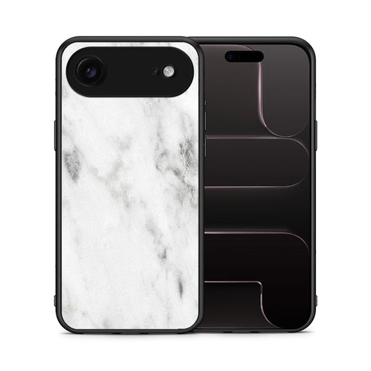 Θήκη iPhone 17 Air White Marble από τη Smartfits με σχέδιο στο πίσω μέρος και μαύρο περίβλημα | iPhone 17 Air White Marble case with colorful back and black bezels
