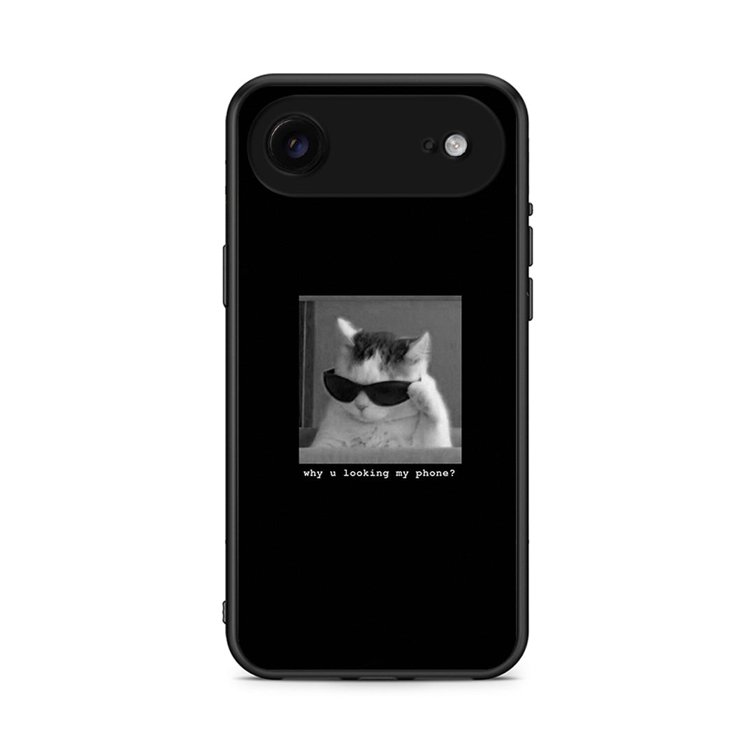 iPhone 17 Air Meme Cat θήκη από τη Smartfits με σχέδιο στο πίσω μέρος και μαύρο περίβλημα | Smartphone case with colorful back and black bezels by Smartfits