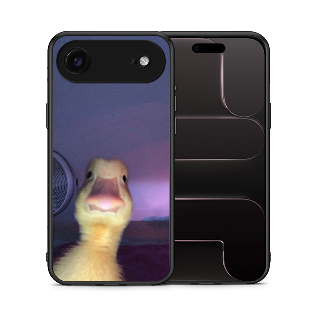 Θήκη iPhone 17 Air Meme Duck από τη Smartfits με σχέδιο στο πίσω μέρος και μαύρο περίβλημα | iPhone 17 Air Meme Duck case with colorful back and black bezels