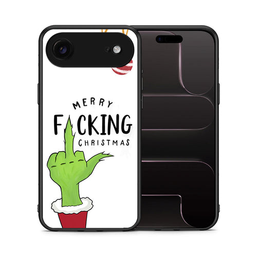 Θήκη iPhone 17 Air Merry F Xmas από τη Smartfits με σχέδιο στο πίσω μέρος και μαύρο περίβλημα | iPhone 17 Air Merry F Xmas case with colorful back and black bezels