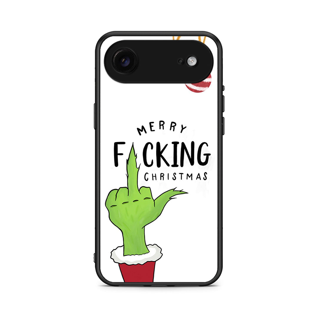 iPhone 17 Air Merry F Xmas θήκη από τη Smartfits με σχέδιο στο πίσω μέρος και μαύρο περίβλημα | Smartphone case with colorful back and black bezels by Smartfits