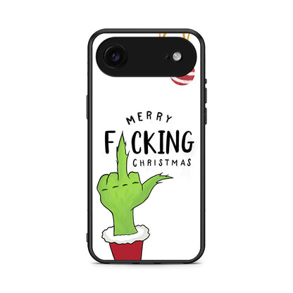 iPhone 17 Air Merry F Xmas θήκη από τη Smartfits με σχέδιο στο πίσω μέρος και μαύρο περίβλημα | Smartphone case with colorful back and black bezels by Smartfits