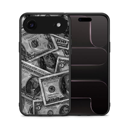 Θήκη iPhone 17 Air Money Dollars από τη Smartfits με σχέδιο στο πίσω μέρος και μαύρο περίβλημα | iPhone 17 Air Money Dollars case with colorful back and black bezels