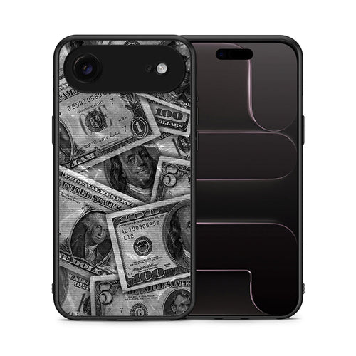 Θήκη iPhone 17 Air Money Dollars από τη Smartfits με σχέδιο στο πίσω μέρος και μαύρο περίβλημα | iPhone 17 Air Money Dollars case with colorful back and black bezels