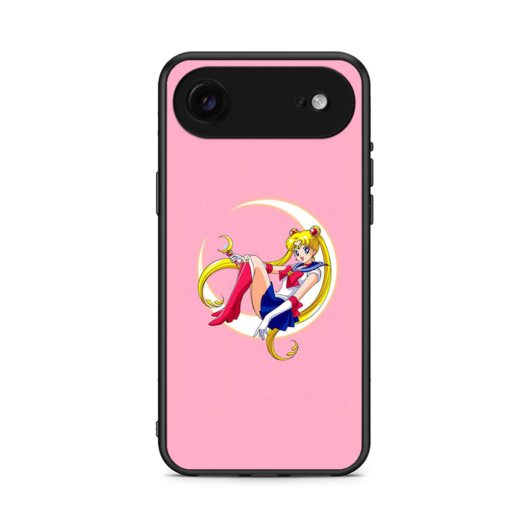 iPhone 17 Air Moon Girl θήκη από τη Smartfits με σχέδιο στο πίσω μέρος και μαύρο περίβλημα | Smartphone case with colorful back and black bezels by Smartfits