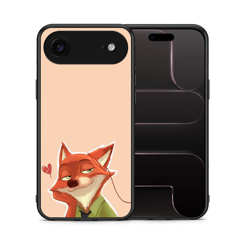 Θήκη iPhone 17 Air Nick Wilde And Judy Hopps Love 1 από τη Smartfits με σχέδιο στο πίσω μέρος και μαύρο περίβλημα | iPhone 17 Air Nick Wilde And Judy Hopps Love 1 case with colorful back and black bezels