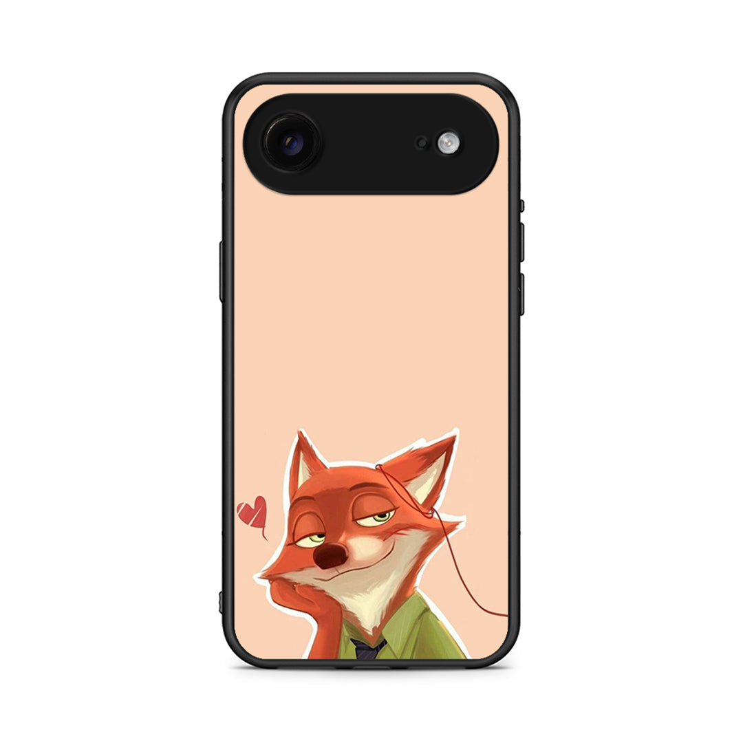 iPhone 17 Air Nick Wilde And Judy Hopps Love 1 θήκη από τη Smartfits με σχέδιο στο πίσω μέρος και μαύρο περίβλημα | Smartphone case with colorful back and black bezels by Smartfits