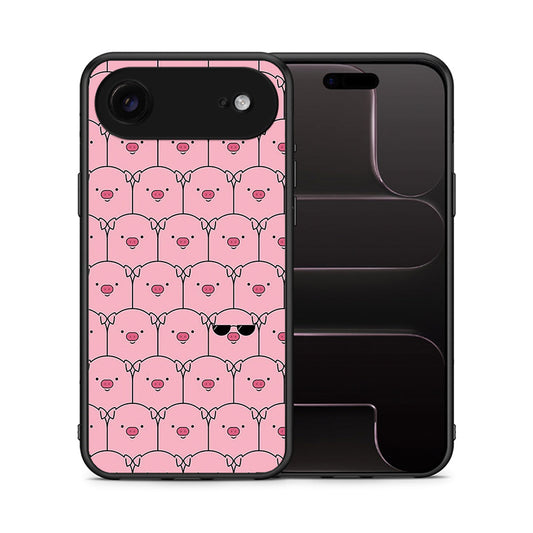Θήκη iPhone 17 Air Pig Glasses από τη Smartfits με σχέδιο στο πίσω μέρος και μαύρο περίβλημα | iPhone 17 Air Pig Glasses case with colorful back and black bezels