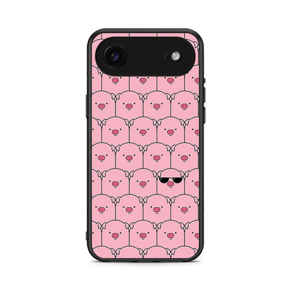 iPhone 17 Air Pig Glasses θήκη από τη Smartfits με σχέδιο στο πίσω μέρος και μαύρο περίβλημα | Smartphone case with colorful back and black bezels by Smartfits