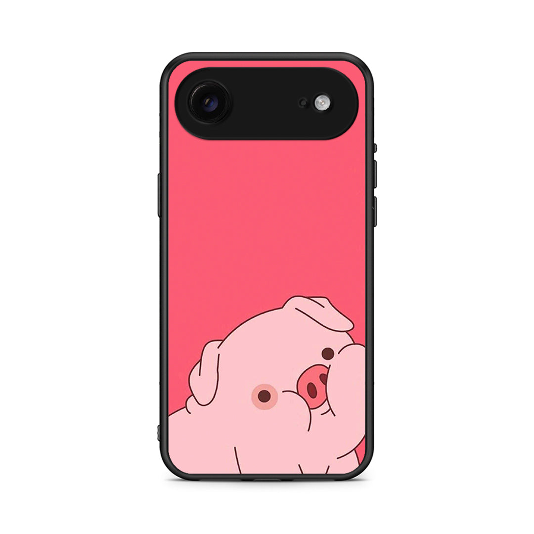 iPhone 17 Air Pig Love 1 Θήκη Αγίου Βαλεντίνου από τη Smartfits με σχέδιο στο πίσω μέρος και μαύρο περίβλημα | Smartphone case with colorful back and black bezels by Smartfits