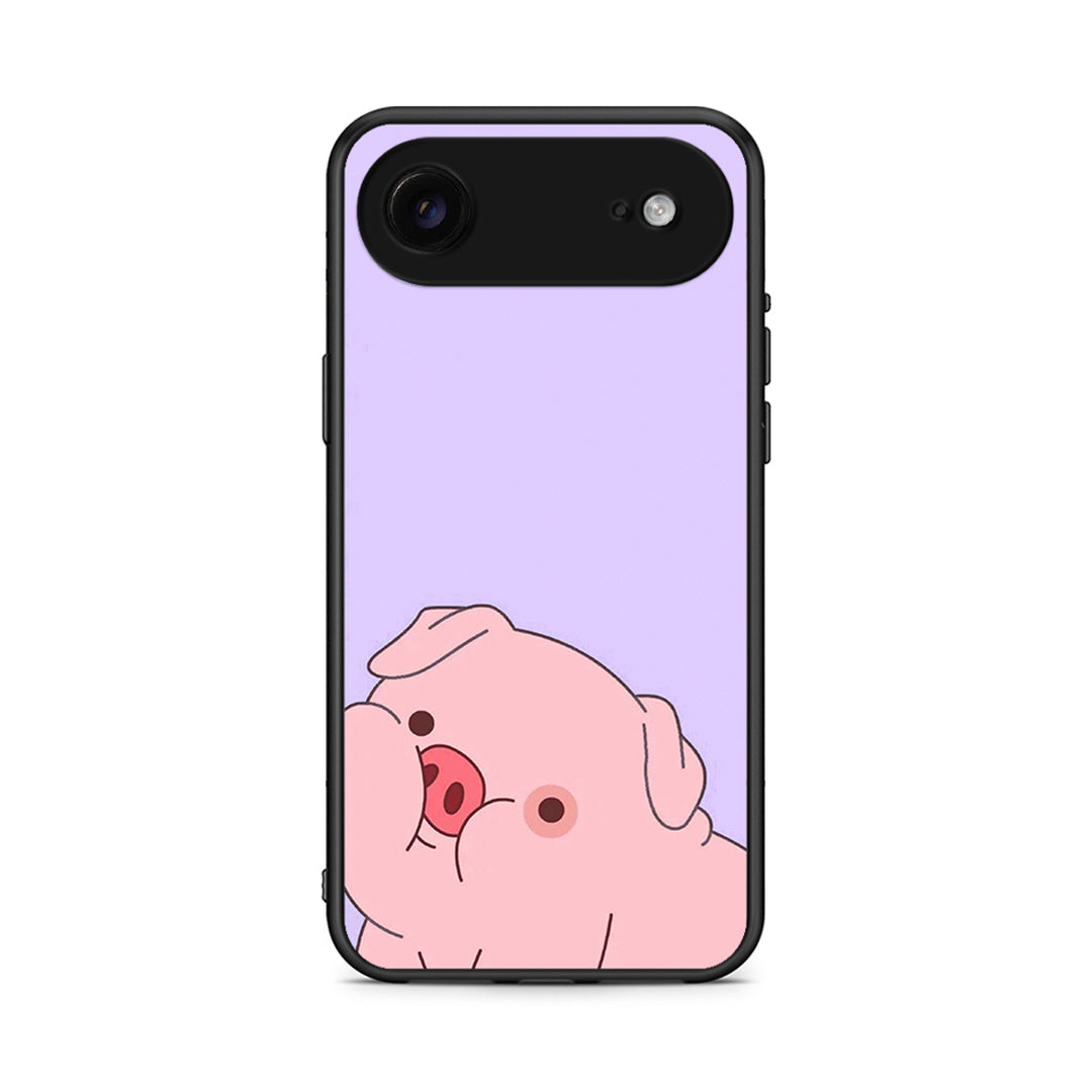 iPhone 17 Air Pig Love 2 Θήκη Αγίου Βαλεντίνου από τη Smartfits με σχέδιο στο πίσω μέρος και μαύρο περίβλημα | Smartphone case with colorful back and black bezels by Smartfits