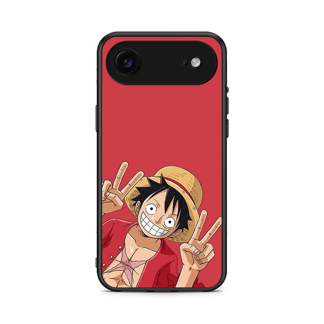 iPhone 17 Air Pirate Luffy Θήκη από τη Smartfits με σχέδιο στο πίσω μέρος και μαύρο περίβλημα | Smartphone case with colorful back and black bezels by Smartfits