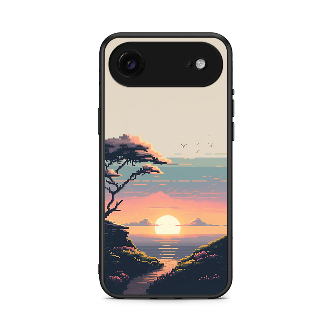 iPhone 17 Air Pixel Sunset Θήκη από τη Smartfits με σχέδιο στο πίσω μέρος και μαύρο περίβλημα | Smartphone case with colorful back and black bezels by Smartfits