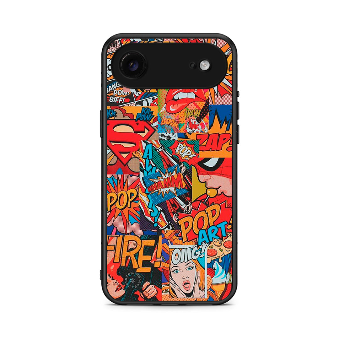 iPhone 17 Air PopArt OMG θήκη από τη Smartfits με σχέδιο στο πίσω μέρος και μαύρο περίβλημα | Smartphone case with colorful back and black bezels by Smartfits