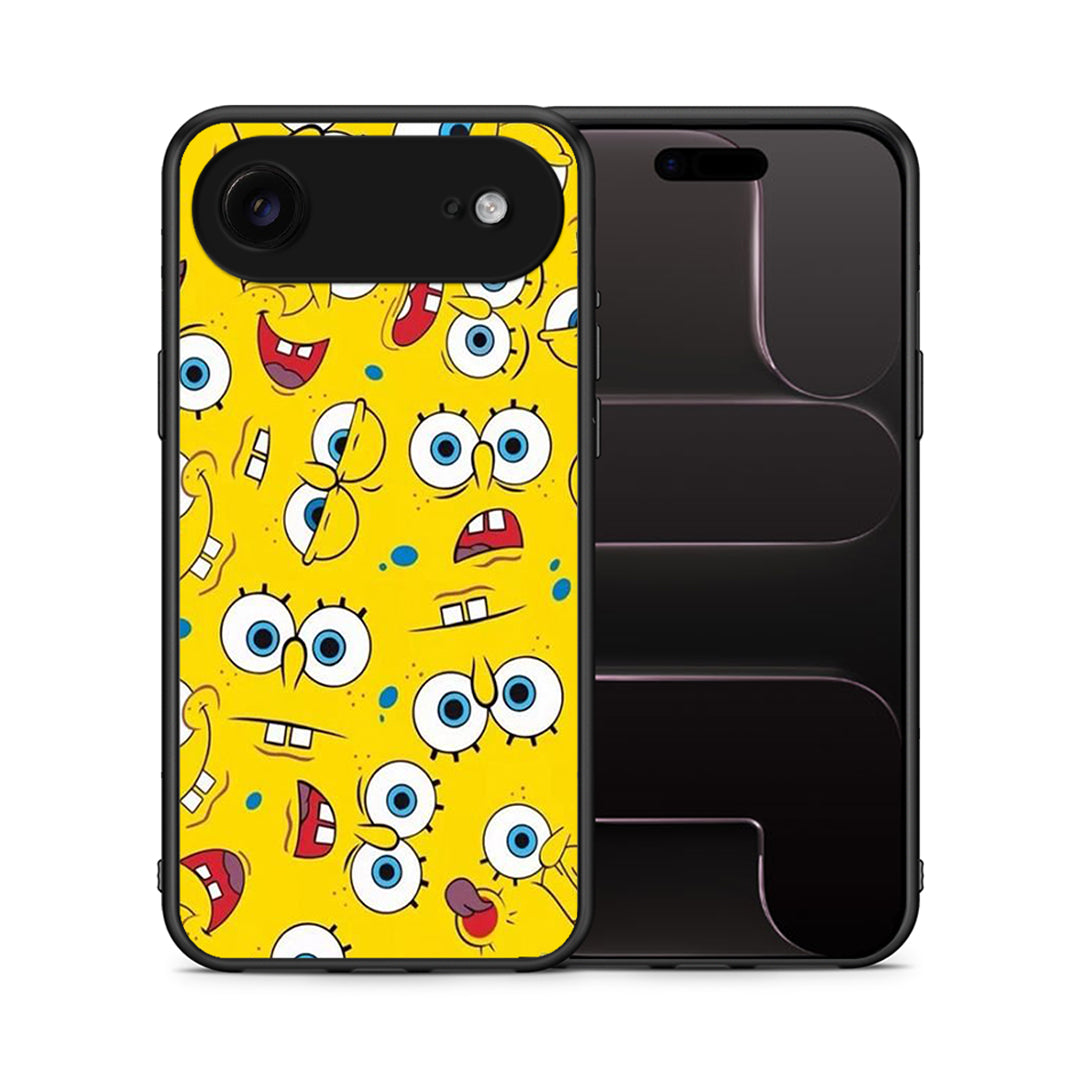Θήκη iPhone 17 Air Sponge PopArt από τη Smartfits με σχέδιο στο πίσω μέρος και μαύρο περίβλημα | iPhone 17 Air Sponge PopArt case with colorful back and black bezels