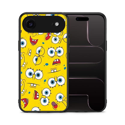 Θήκη iPhone 17 Air Sponge PopArt από τη Smartfits με σχέδιο στο πίσω μέρος και μαύρο περίβλημα | iPhone 17 Air Sponge PopArt case with colorful back and black bezels