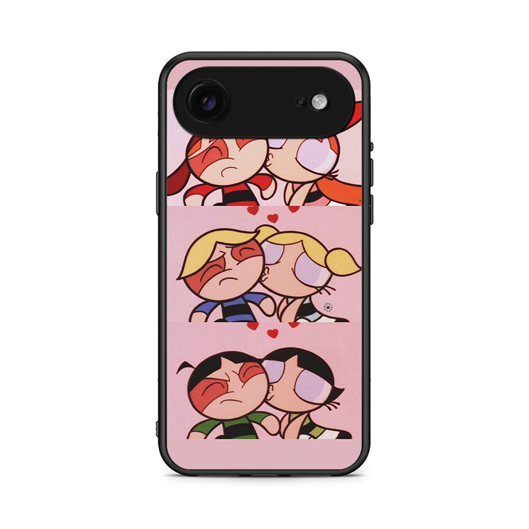 iPhone 17 Air Puff Love Θήκη Αγίου Βαλεντίνου από τη Smartfits με σχέδιο στο πίσω μέρος και μαύρο περίβλημα | Smartphone case with colorful back and black bezels by Smartfits