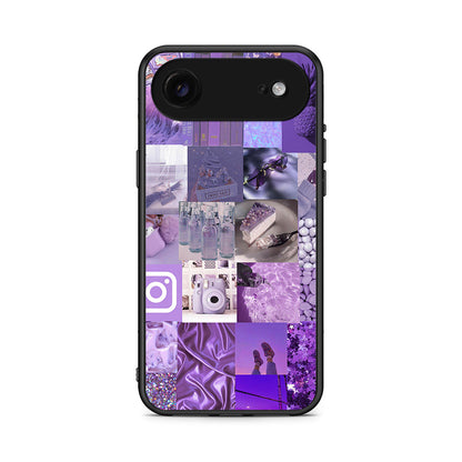 iPhone 17 Air Purple Aesthetic Collage θήκη από τη Smartfits με σχέδιο στο πίσω μέρος και μαύρο περίβλημα | Smartphone case with colorful back and black bezels by Smartfits