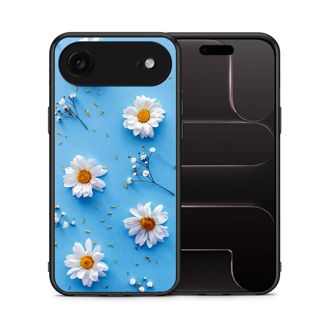 Θήκη iPhone 17 Air Real Daisies από τη Smartfits με σχέδιο στο πίσω μέρος και μαύρο περίβλημα | iPhone 17 Air Real Daisies case with colorful back and black bezels