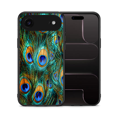 Θήκη iPhone 17 Air Real Peacock Feathers από τη Smartfits με σχέδιο στο πίσω μέρος και μαύρο περίβλημα | iPhone 17 Air Real Peacock Feathers case with colorful back and black bezels
