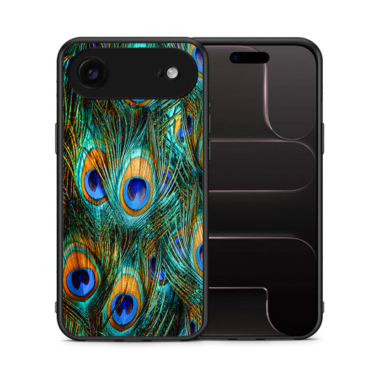 Θήκη iPhone 17 Air Real Peacock Feathers από τη Smartfits με σχέδιο στο πίσω μέρος και μαύρο περίβλημα | iPhone 17 Air Real Peacock Feathers case with colorful back and black bezels