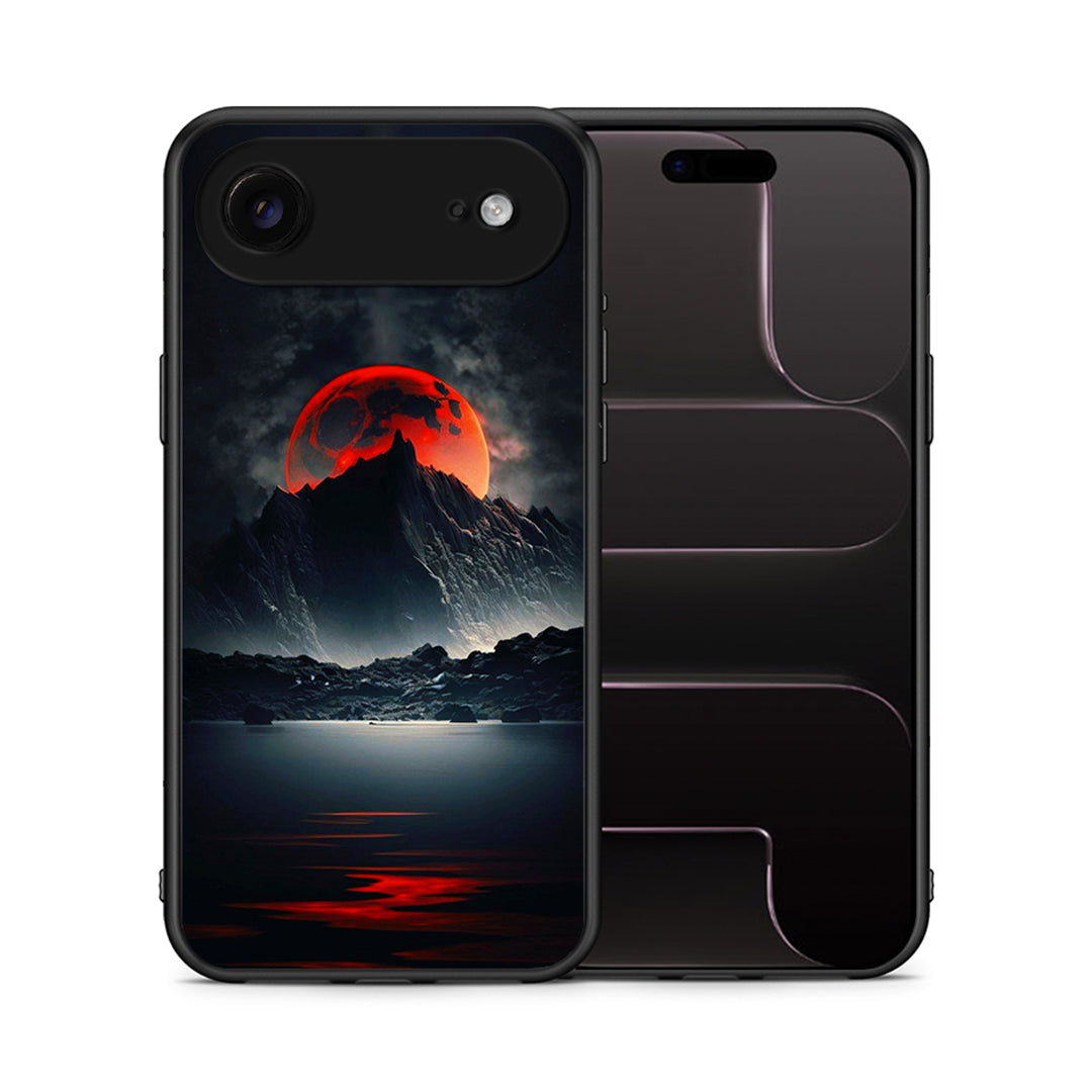 Θήκη iPhone 17 Air Red Full Moon από τη Smartfits με σχέδιο στο πίσω μέρος και μαύρο περίβλημα | iPhone 17 Air Red Full Moon case with colorful back and black bezels