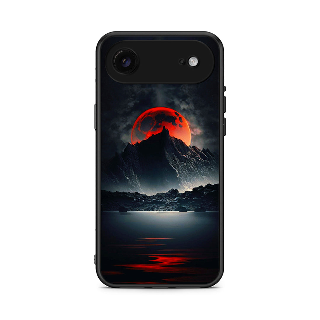 iPhone 17 Air Red Full Moon θήκη από τη Smartfits με σχέδιο στο πίσω μέρος και μαύρο περίβλημα | Smartphone case with colorful back and black bezels by Smartfits