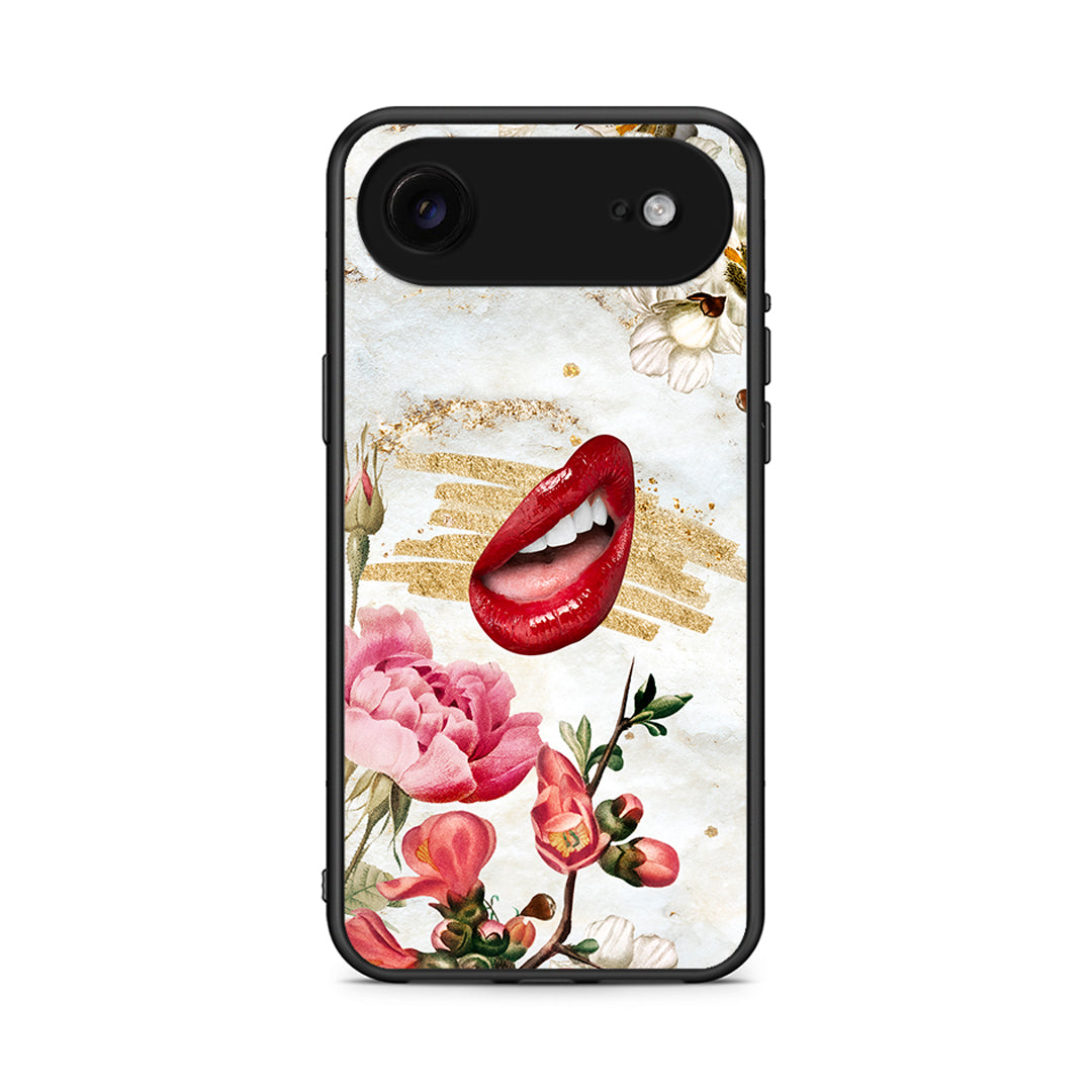 iPhone 17 Air Red Lips θήκη από τη Smartfits με σχέδιο στο πίσω μέρος και μαύρο περίβλημα | Smartphone case with colorful back and black bezels by Smartfits