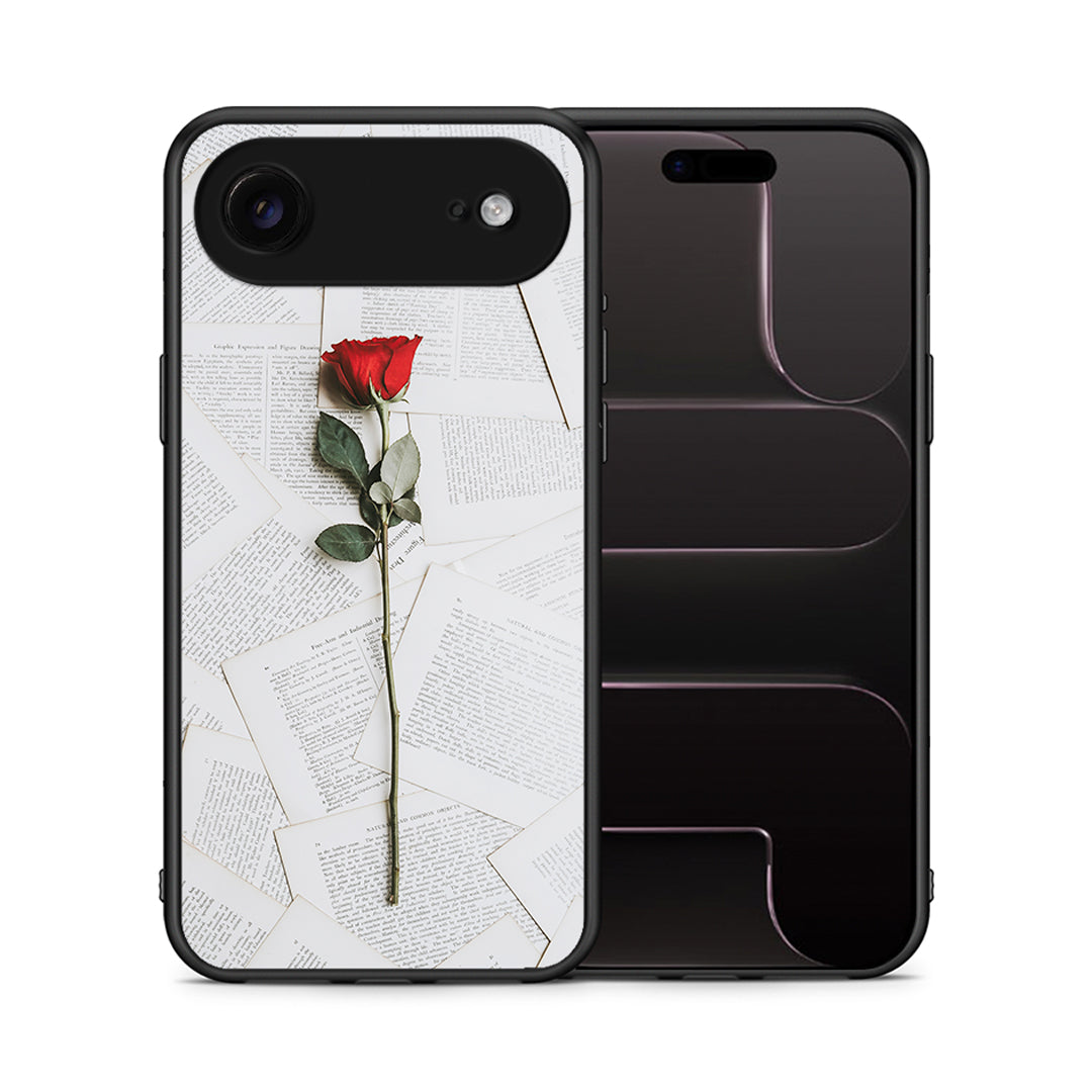 Θήκη iPhone 17 Air Red Rose από τη Smartfits με σχέδιο στο πίσω μέρος και μαύρο περίβλημα | iPhone 17 Air Red Rose case with colorful back and black bezels