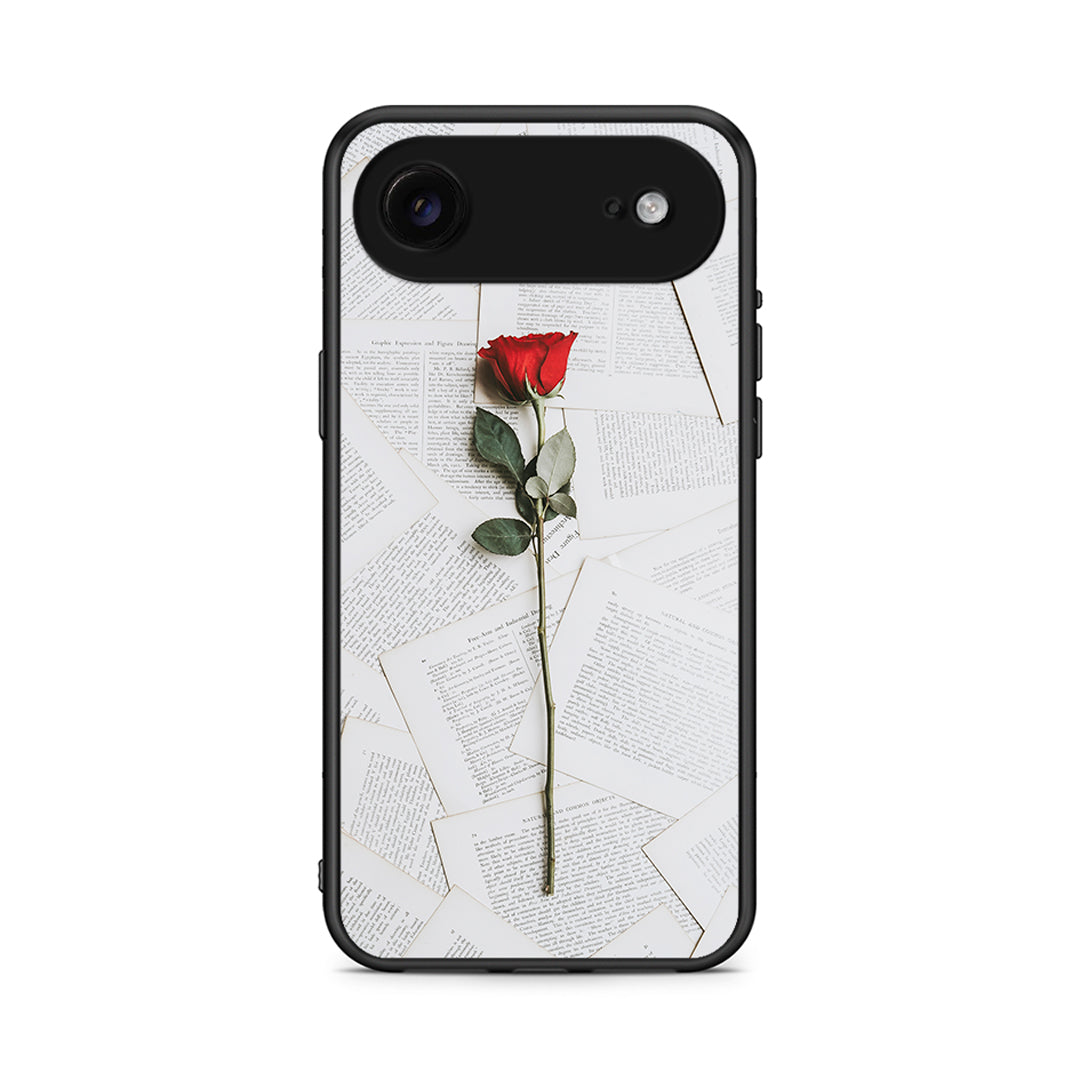 iPhone 17 Air Red Rose θήκη από τη Smartfits με σχέδιο στο πίσω μέρος και μαύρο περίβλημα | Smartphone case with colorful back and black bezels by Smartfits