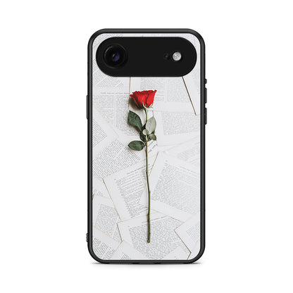 iPhone 17 Air Red Rose θήκη από τη Smartfits με σχέδιο στο πίσω μέρος και μαύρο περίβλημα | Smartphone case with colorful back and black bezels by Smartfits