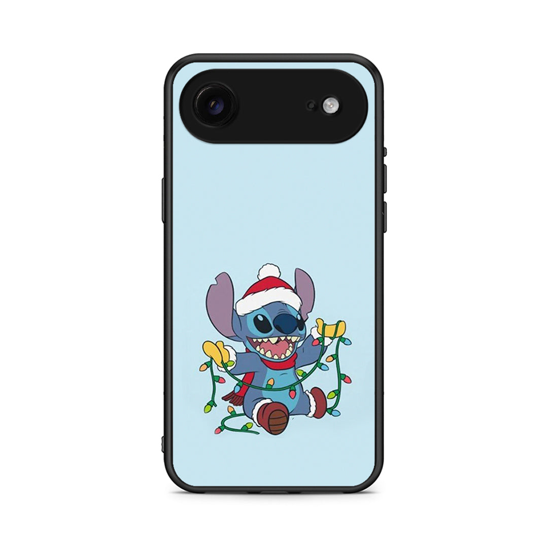 iPhone 17 Air Santa Stich θήκη από τη Smartfits με σχέδιο στο πίσω μέρος και μαύρο περίβλημα | Smartphone case with colorful back and black bezels by Smartfits