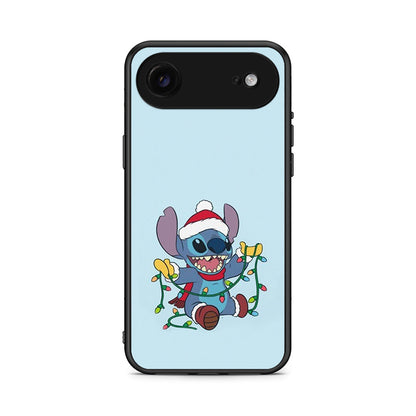 iPhone 17 Air Santa Stich θήκη από τη Smartfits με σχέδιο στο πίσω μέρος και μαύρο περίβλημα | Smartphone case with colorful back and black bezels by Smartfits