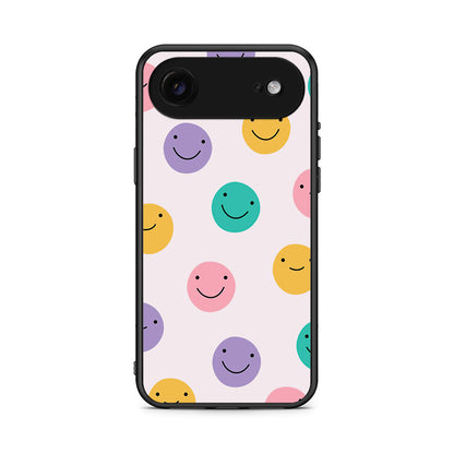 iPhone 17 Air Smiley Faces θήκη από τη Smartfits με σχέδιο στο πίσω μέρος και μαύρο περίβλημα | Smartphone case with colorful back and black bezels by Smartfits