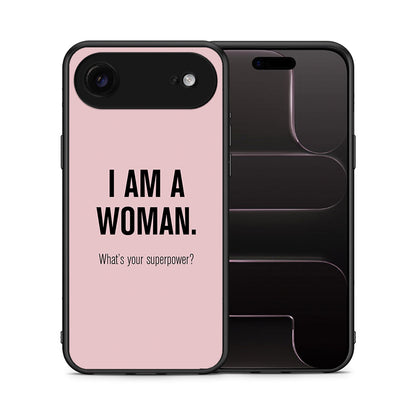 Θήκη iPhone 17 Air Superpower Woman από τη Smartfits με σχέδιο στο πίσω μέρος και μαύρο περίβλημα | iPhone 17 Air Superpower Woman case with colorful back and black bezels