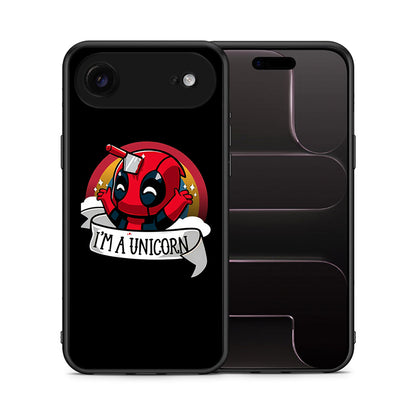 Θήκη iPhone 17 Air Unicorn Deadpool από τη Smartfits με σχέδιο στο πίσω μέρος και μαύρο περίβλημα | iPhone 17 Air Unicorn Deadpool case with colorful back and black bezels