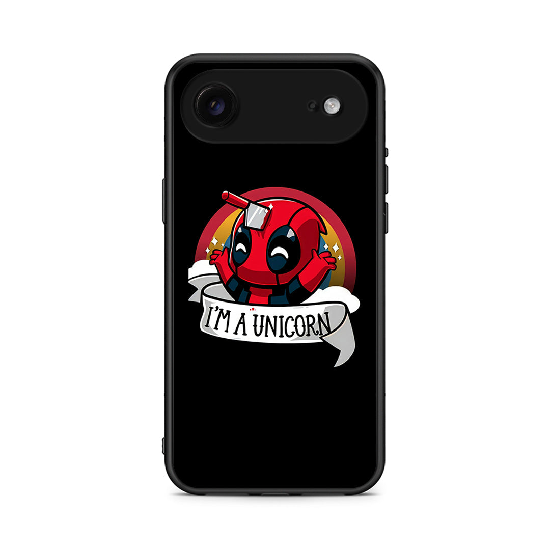 iPhone 17 Air Unicorn Deadpool θήκη από τη Smartfits με σχέδιο στο πίσω μέρος και μαύρο περίβλημα | Smartphone case with colorful back and black bezels by Smartfits