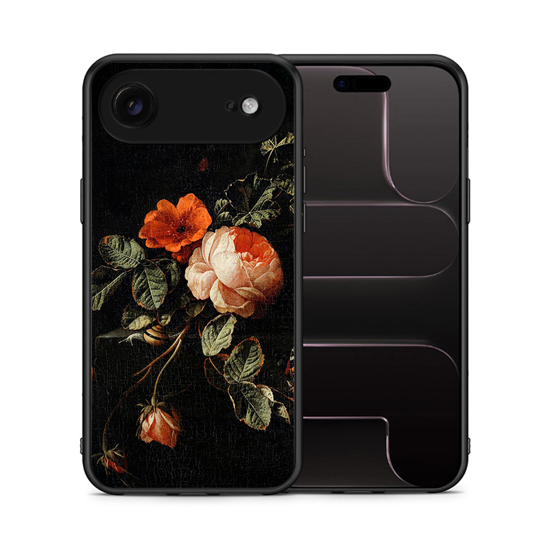 Θήκη iPhone 17 Air Vintage Roses από τη Smartfits με σχέδιο στο πίσω μέρος και μαύρο περίβλημα | iPhone 17 Air Vintage Roses case with colorful back and black bezels