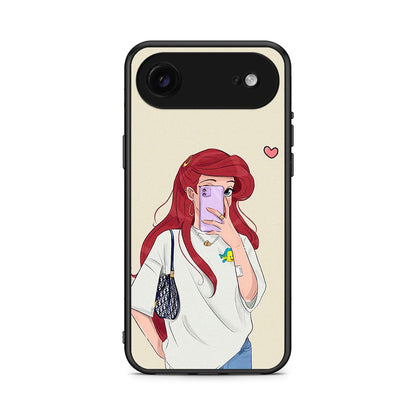 iPhone 17 Air Walking Mermaid Θήκη από τη Smartfits με σχέδιο στο πίσω μέρος και μαύρο περίβλημα | Smartphone case with colorful back and black bezels by Smartfits