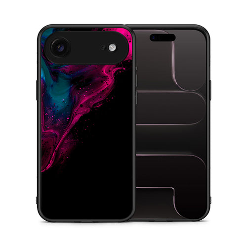 Θήκη iPhone 17 Air Pink Black Watercolor από τη Smartfits με σχέδιο στο πίσω μέρος και μαύρο περίβλημα | iPhone 17 Air Pink Black Watercolor case with colorful back and black bezels